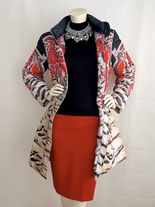 Roberto Cavalli animal print down coat