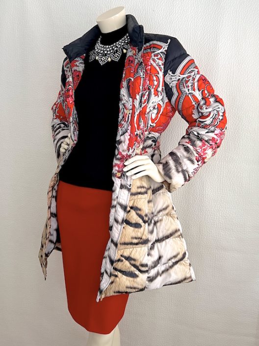 Roberto Cavalli animal print down coat