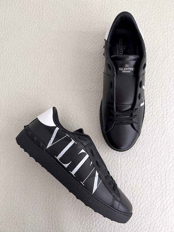 Valentino Rockstud open sneakers with VLTN print