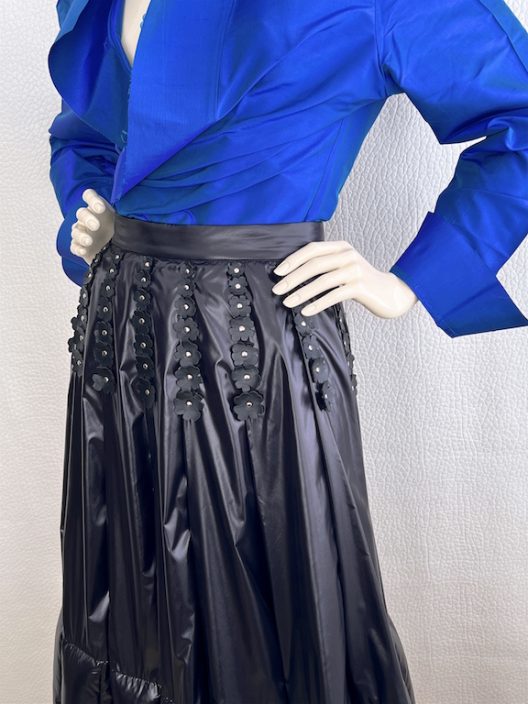 RARE Moncler down-filled pleated skirt, leather details