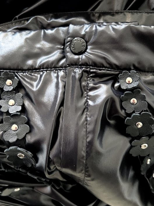 RARE Moncler down-filled pleated skirt, leather details