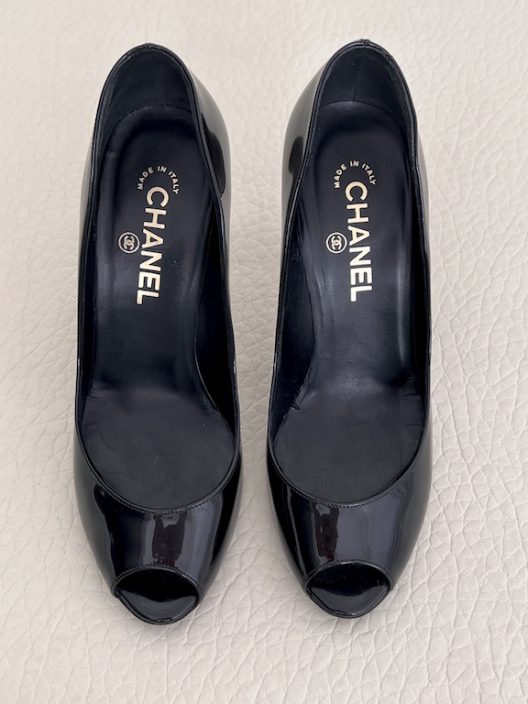 Chanel Peep Toe Heels 100mm "CC" logo