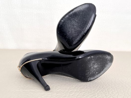 Chanel Peep Toe Heels 100mm "CC" logo