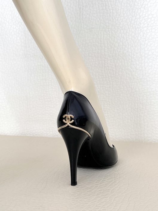 Chanel Peep Toe Heels 100mm "CC" logo