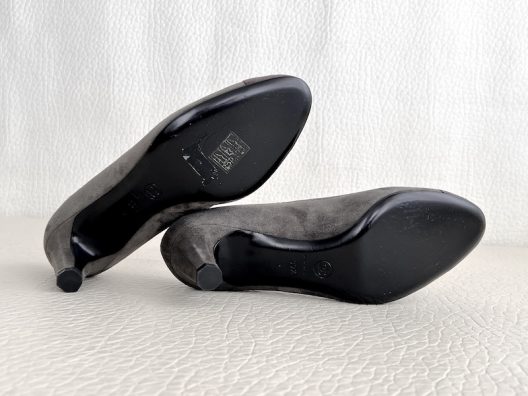 Chanel Suede Heels "CC" logo