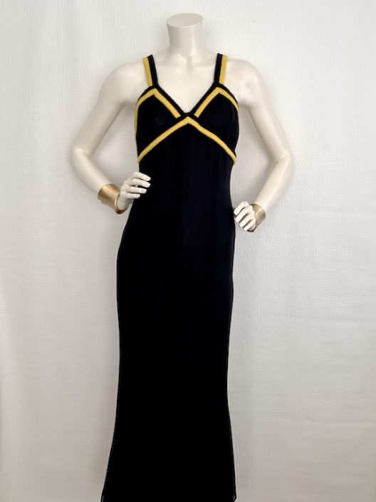 VTG Chanel Long black silk mermaid dress A/W 94-95