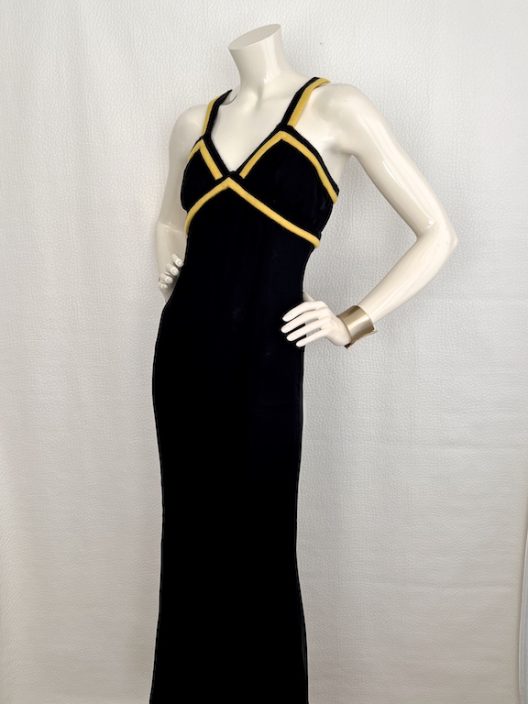 VTG Chanel Long black silk mermaid dress A/W 94-95