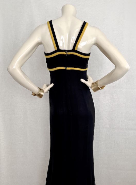 VTG Chanel Long black silk mermaid dress A/W 94-95