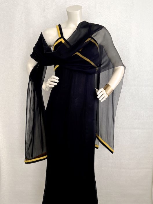 VTG Chanel Long black silk mermaid dress A/W 94-95