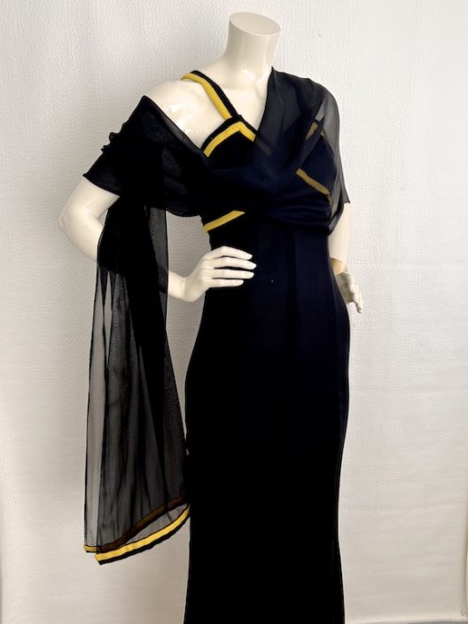 VTG Chanel Long black silk mermaid dress A/W 94-95