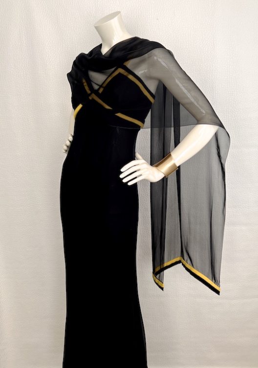 VTG Chanel Long black silk mermaid dress A/W 94-95