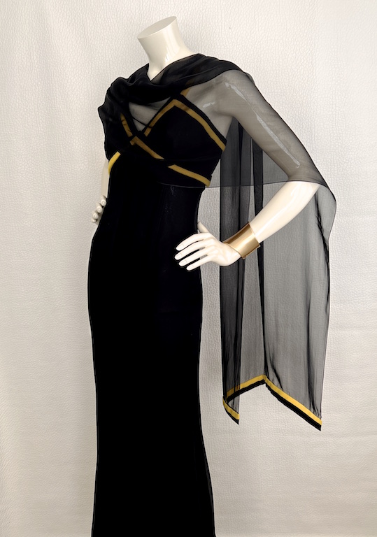 VTG Chanel Long black silk mermaid dress A/W 94-95 - Luxury & Vintage Madrid