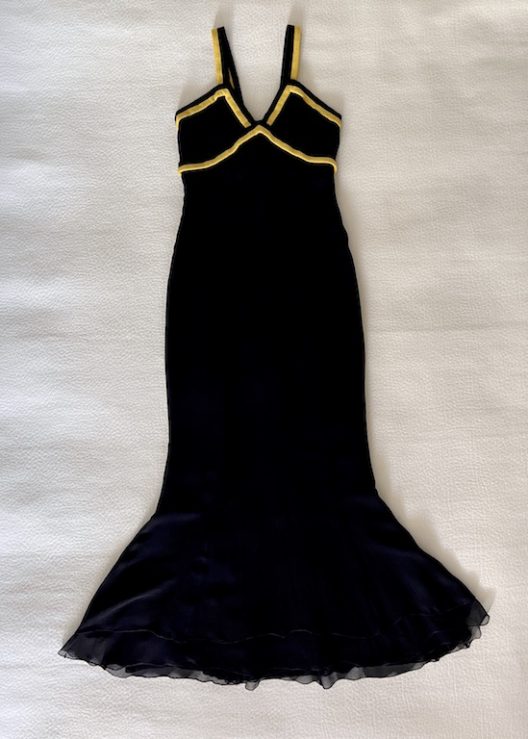 VTG Chanel Long black silk mermaid dress A/W 94-95