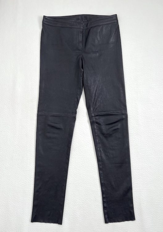 Fendi stretch black leather trousers