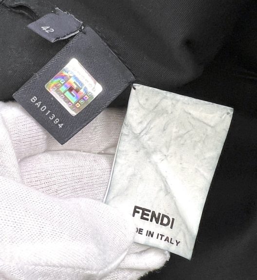 Fendi stretch black leather trousers