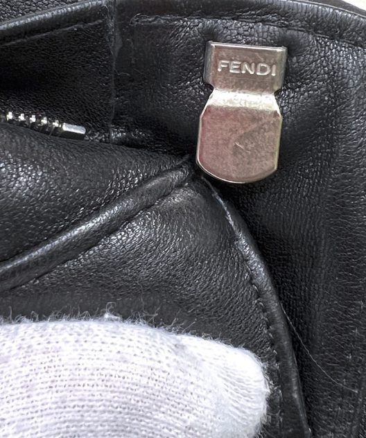 Fendi stretch black leather trousers