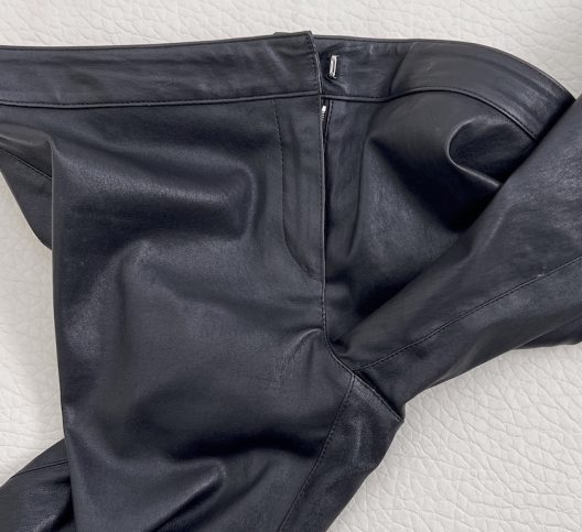 Fendi stretch black leather trousers