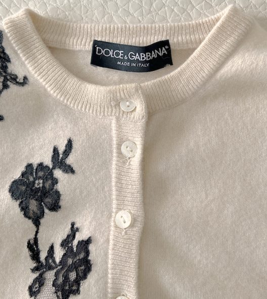 Dolce & Gabbana beige cashmere cardigan