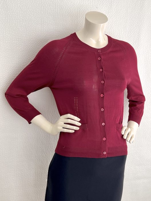 Dolce & Gabbana basic burgundy silk cardigan