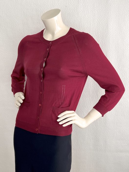 Dolce & Gabbana basic burgundy silk cardigan