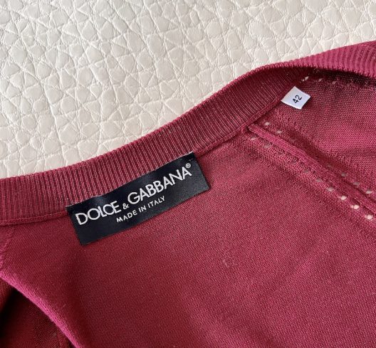 Dolce & Gabbana basic burgundy silk cardigan