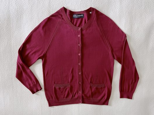Dolce & Gabbana basic burgundy silk cardigan