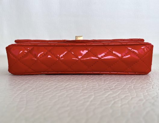 CHANEL "2.55 Long" red patent leather bag