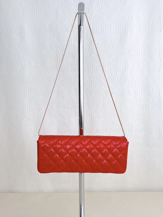 CHANEL "2.55 Long" red patent leather bag