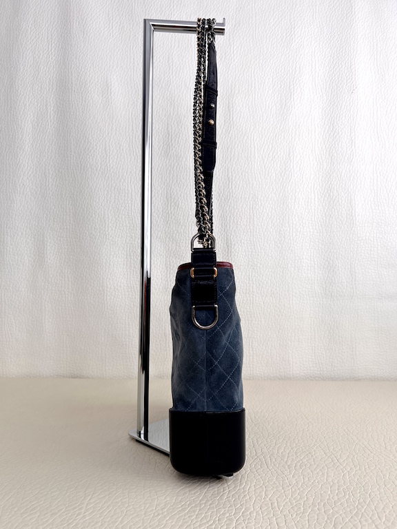 Chanel Large Blue Black Gabrielle Bag - Vintage Lux