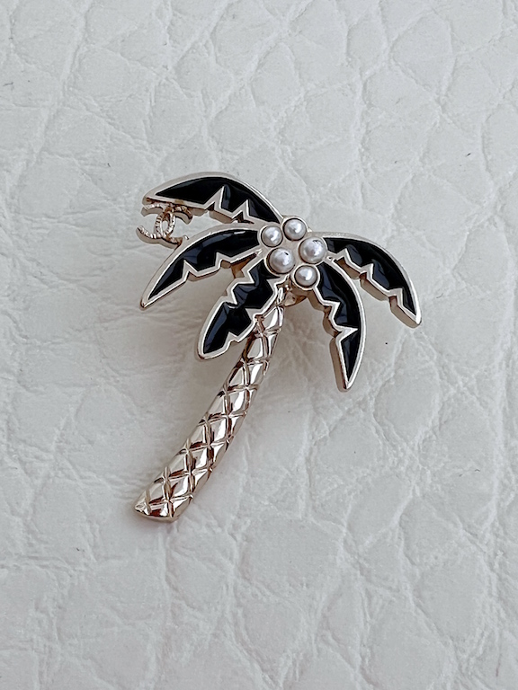 Chanel CC Cuba Palm Tree Brooch  Rent Chanel jewelry for $55/month