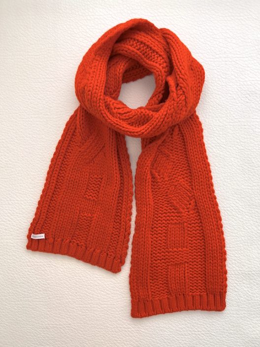 Hermès oversized orange cashmere scarf
