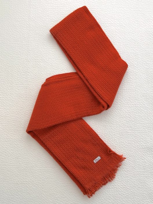 Dior oversized orange cashmere scarf