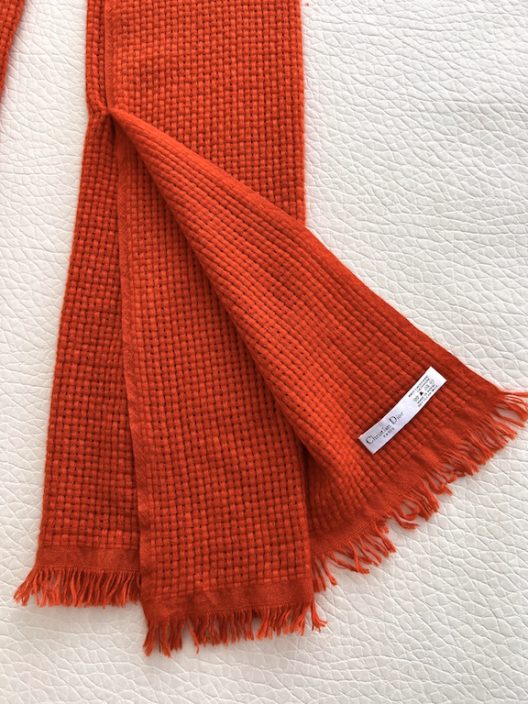 Dior oversized orange cashmere scarf