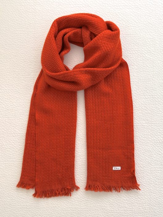 Dior oversized orange cashmere scarf