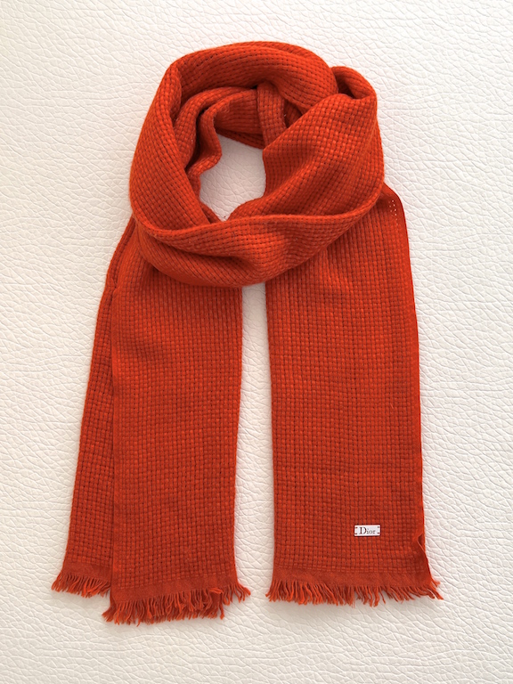 Dior oversized orange cashmere scarf