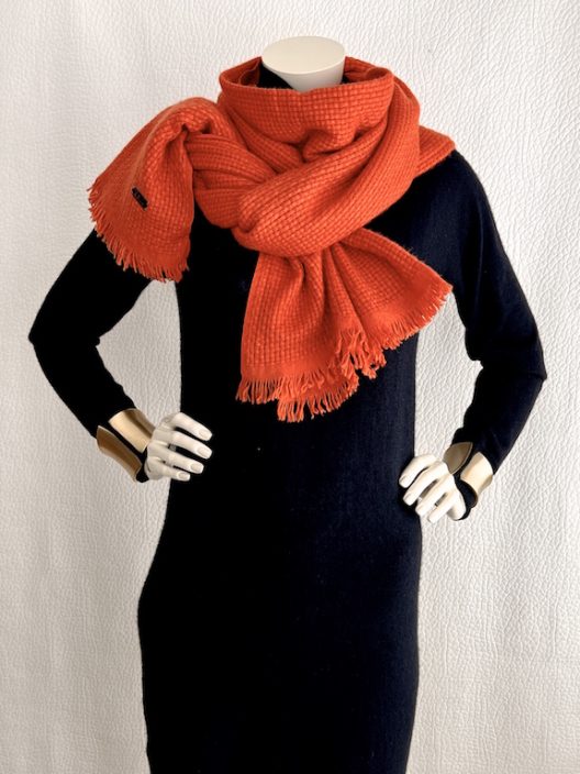 Dior genderless oversized orange cashmere scarf