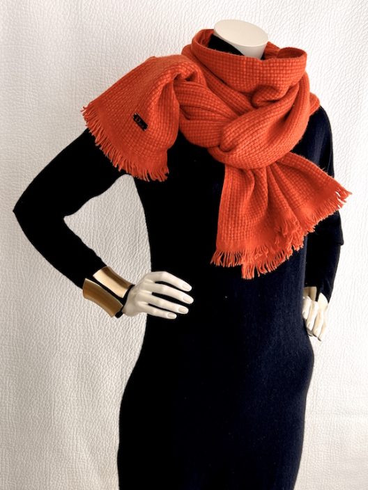 Dior genderless oversized orange cashmere scarf