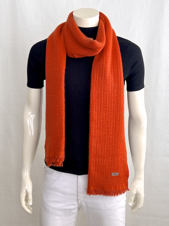 Dior genderless oversized orange cashmere scarf