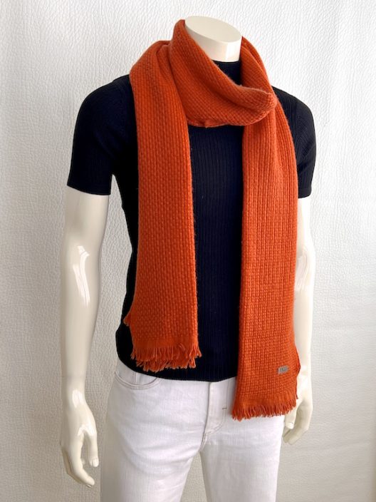 Dior genderless oversized orange cashmere scarf