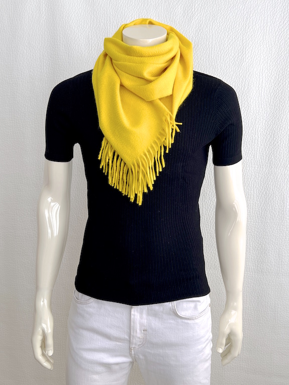 Hermès genderless yellow cashmere scarf