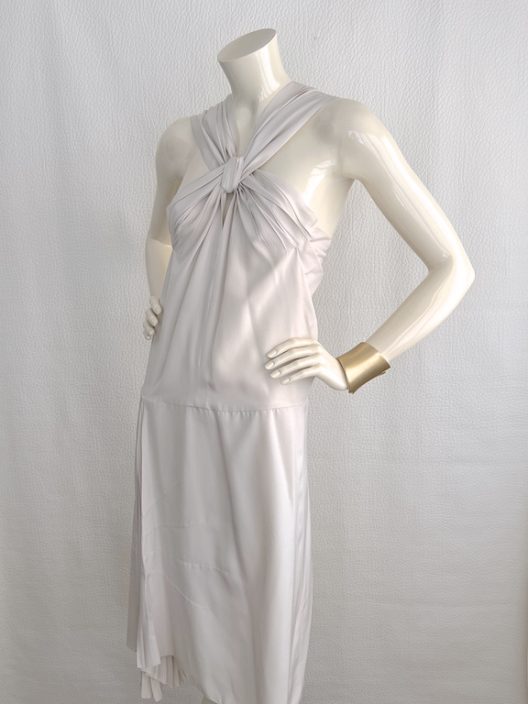 Prada off-white silk halterneck dress