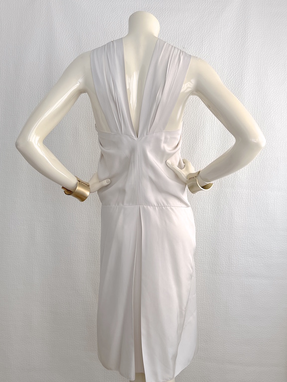 Prada off-white silk halterneck dress