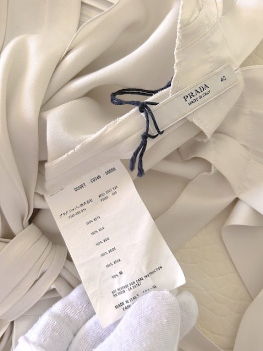 Prada off-white silk halterneck dress