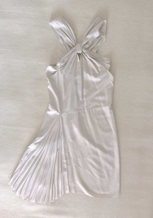 Prada off-white silk halterneck dress