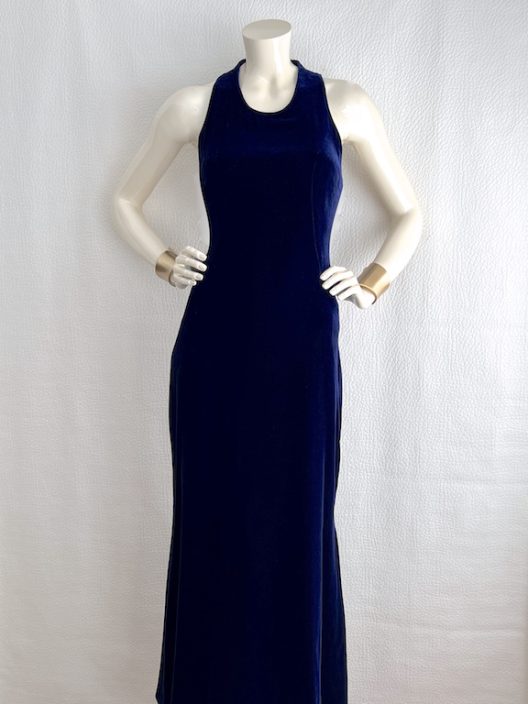 Devota & Lomba long velvet dress