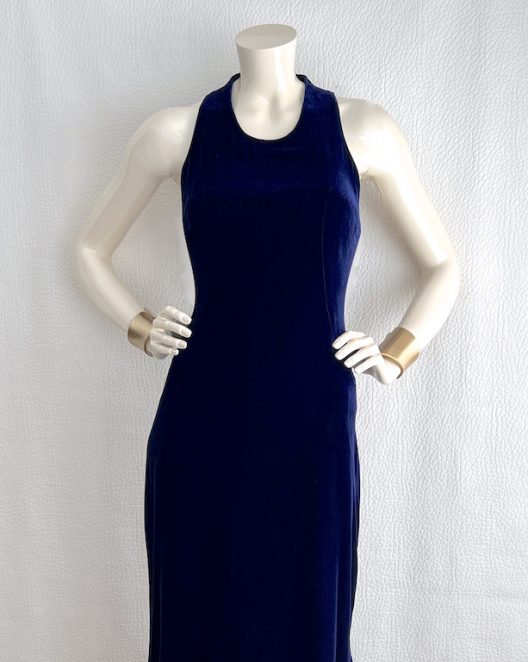 Devota & Lomba long velvet dress