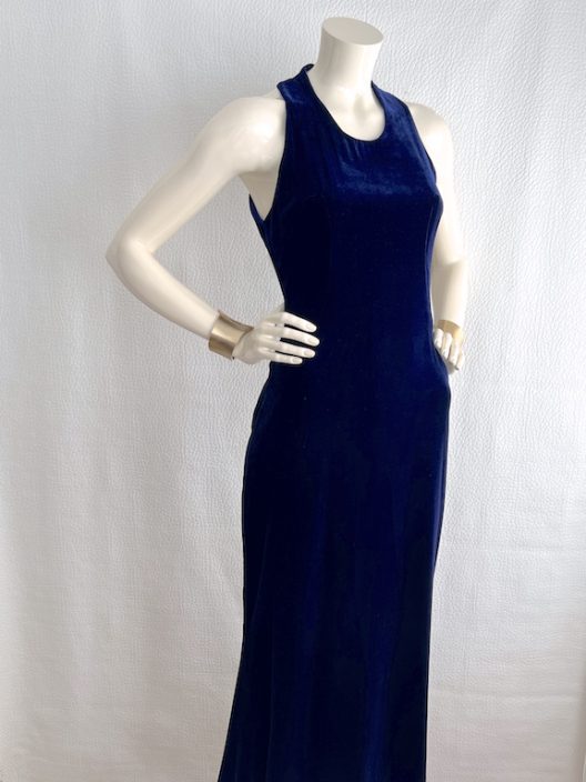 Devota & Lomba long velvet dress