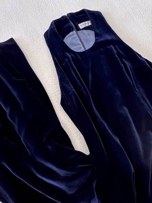Devota & Lomba long velvet dress