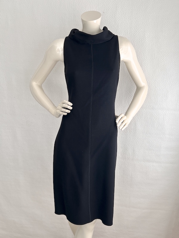 Prada black virgin wool knit dress