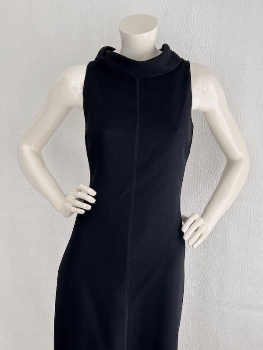 Prada black virgin wool knit dress